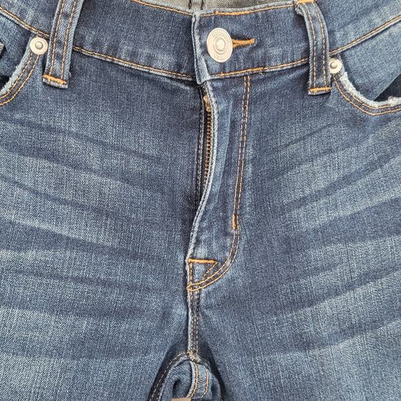 Hudson Krista Ankle Super Skinny Jeans Dark Blue Wash Busted Knee Women's Sz 27 - Picture 6 of 9